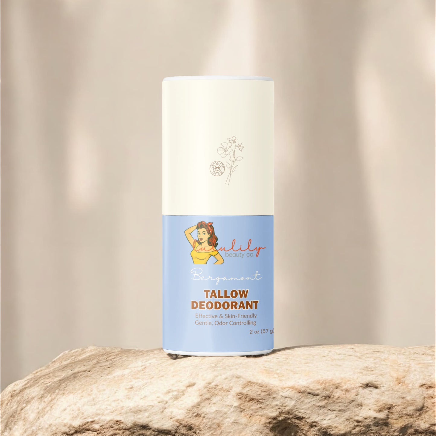 Natural Tallow Deodorant Stick For Women Fresh Bergamont Natural Beef Tallow - Limited Edition