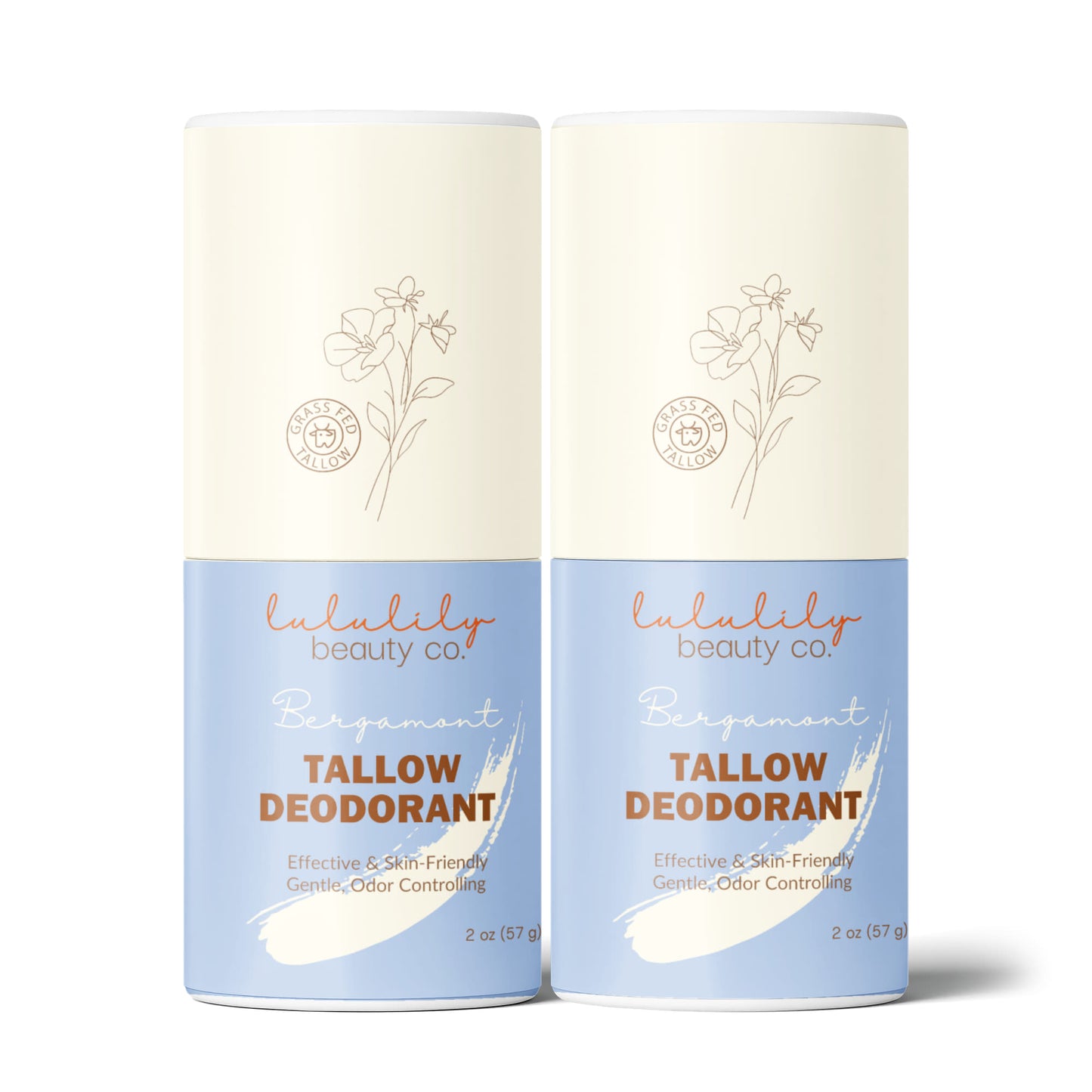 Women's Fresh Bergamont Natural Tallow Deodorant Stick - 2 Pack